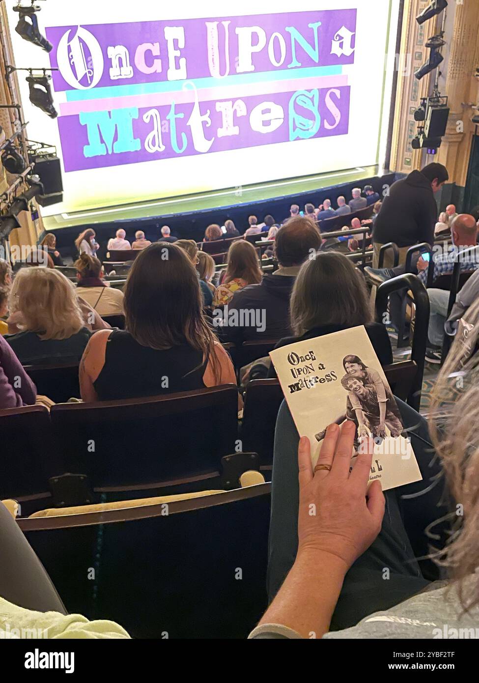 'Once Upon a Mattress' Hudson Theatre Playbill, New York City, 2024, USA - Smartphone Captured Stock Image