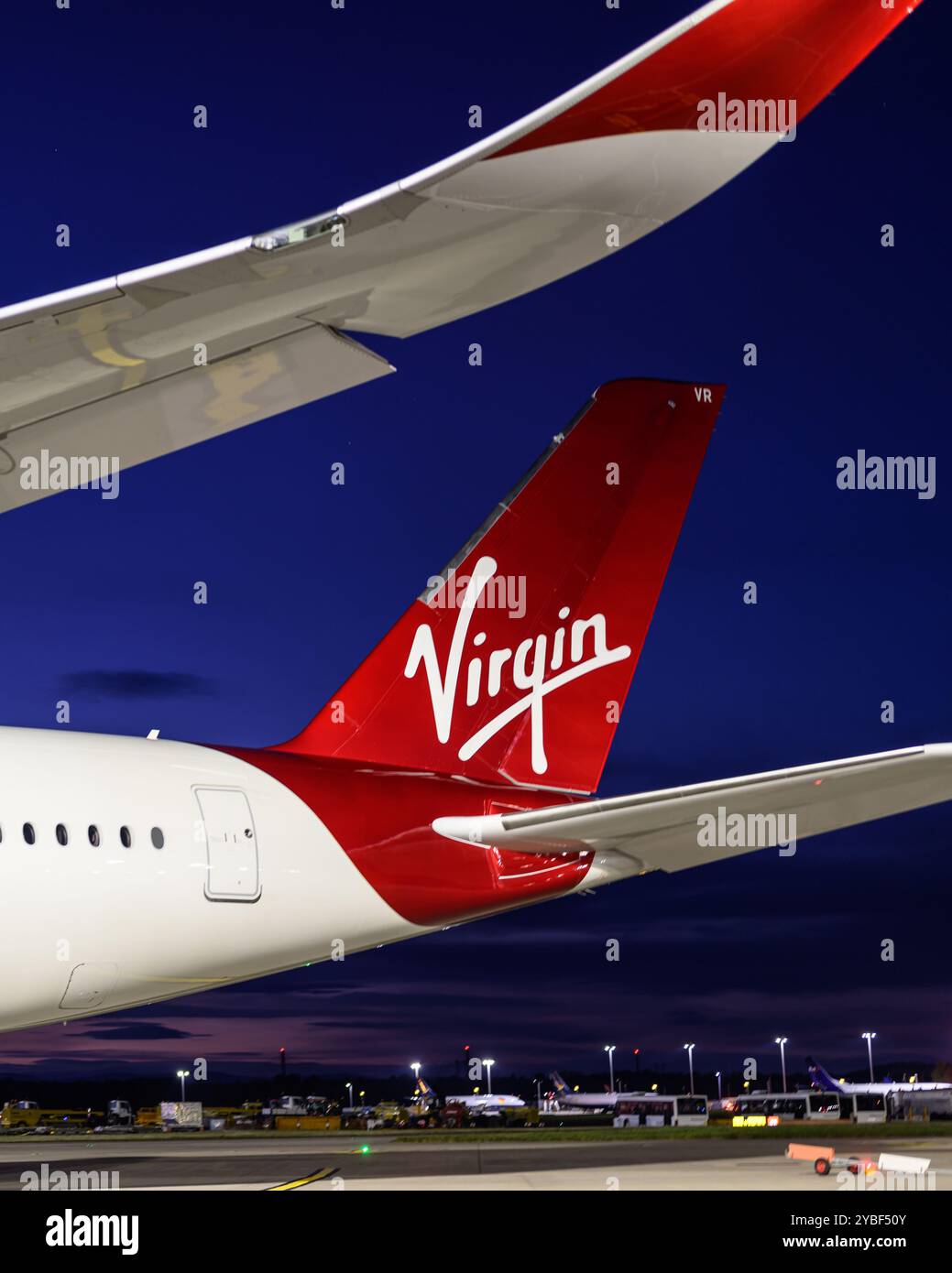 Close Up Of The Tail Section & Wingtip (Winglets) Of G-VNVR Virgin ...