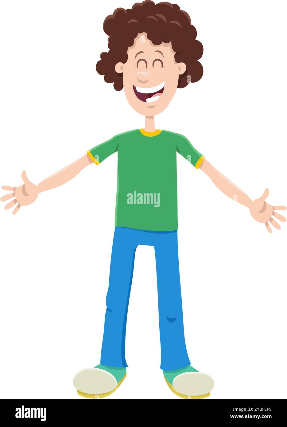 Cartoon illustration of happy teen boy character Stock Vector Image ...