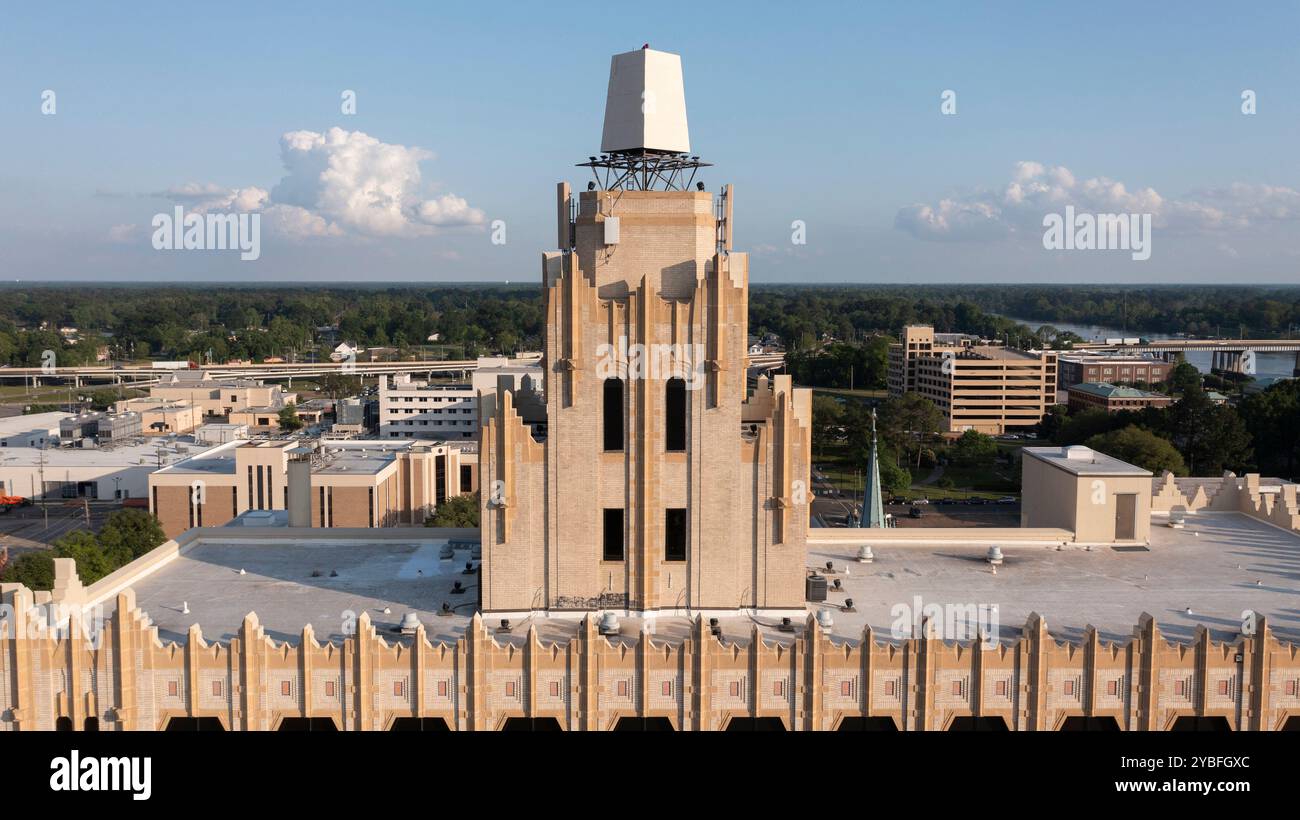 Monroe, Louisiana, USA - April 4, 2024: Afternoon sunlight shines on