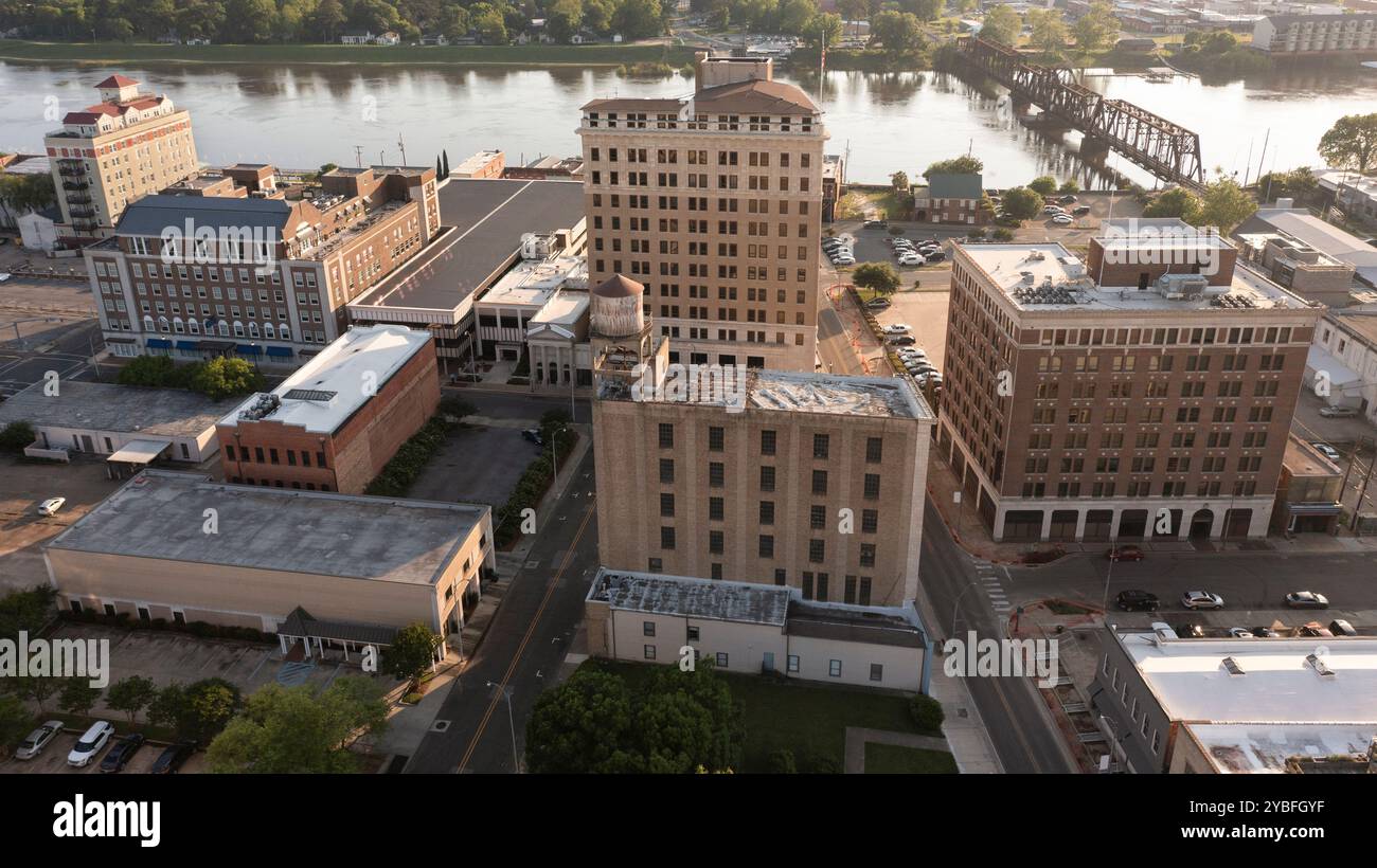 Monroe, Louisiana, USA - April 4, 2024: Afternoon sunlight shines on