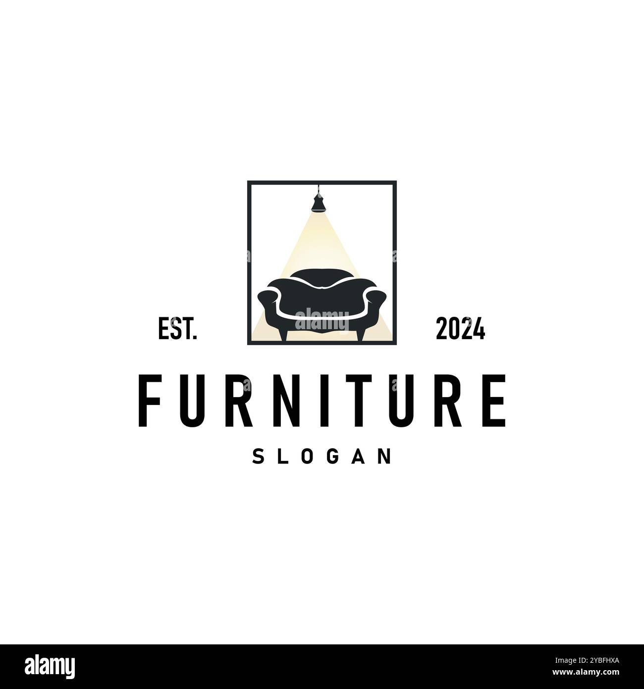 Simple elegant minimalist home interior furniture logo design