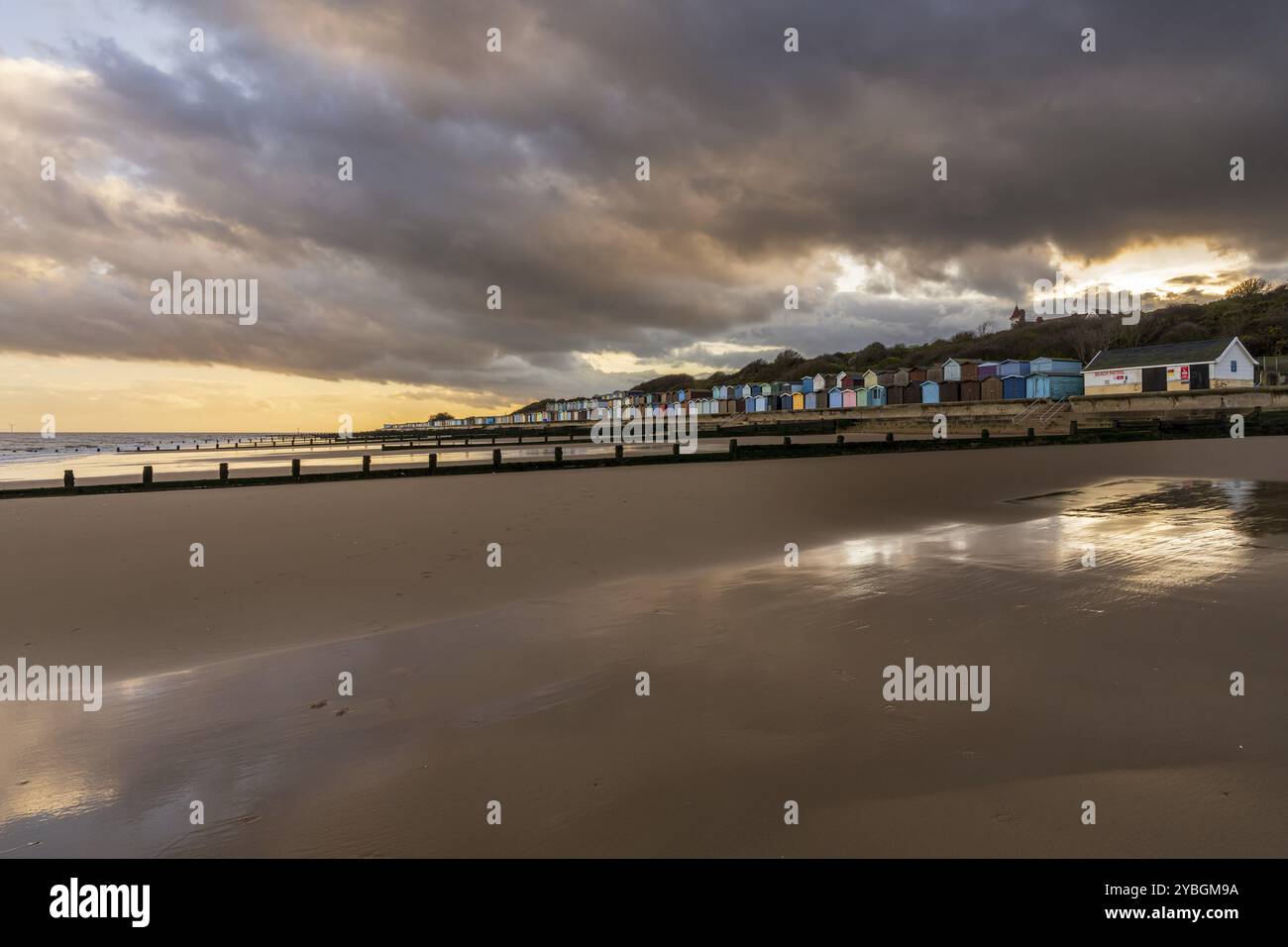 Beach Huts On The North Sea Coast At Frinton on Sea Essex England UK beach-huts-on-the-north-sea-coast-at-frinton-on-sea-essex-england-uk