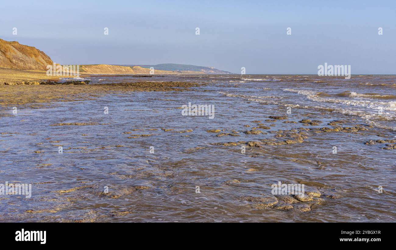 The Channel coast near Brighstone Bay on the Isle of Wight, England, UK ...