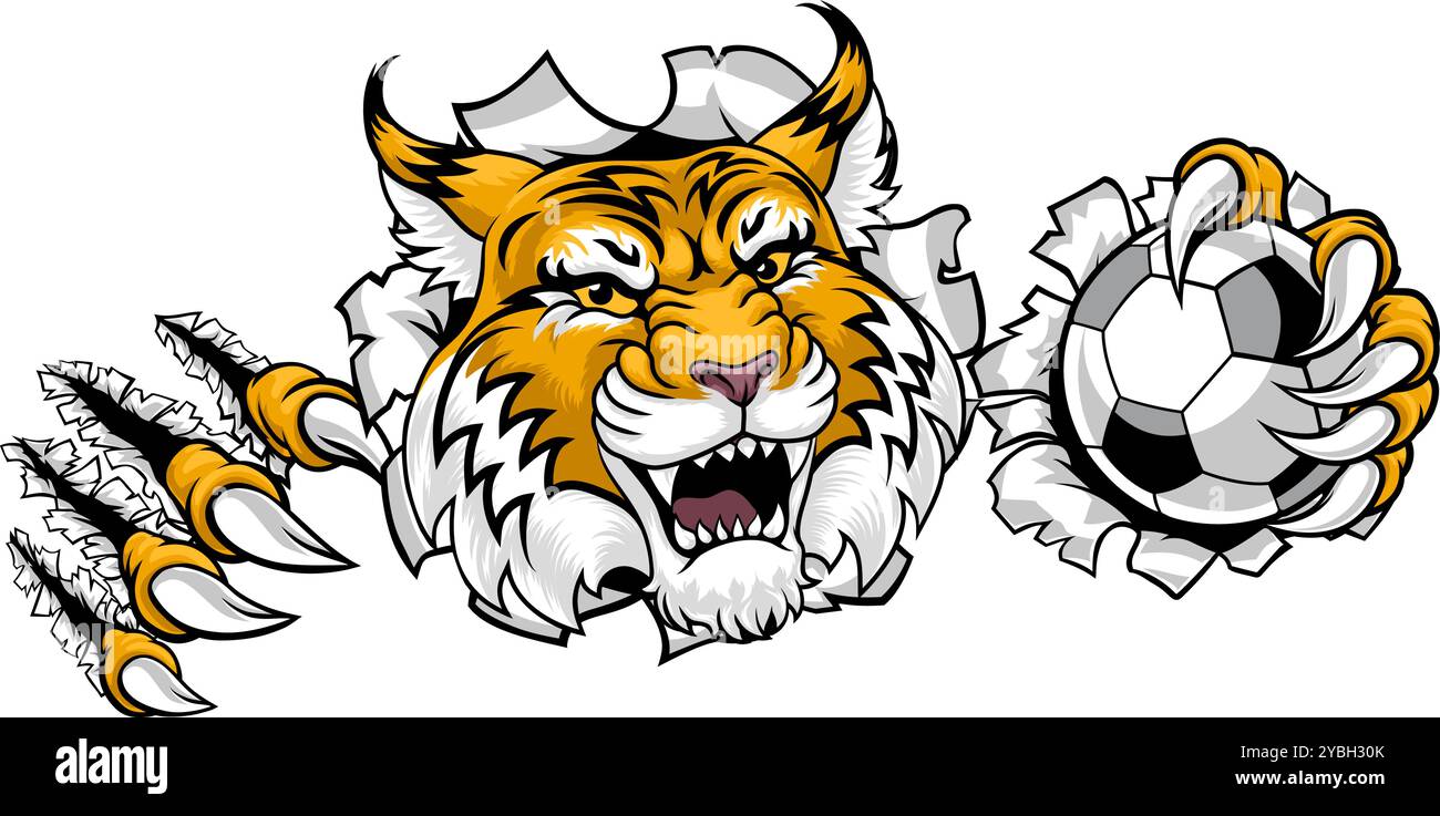 wildcat-bobcat-soccer-football-animal-team-mascot-stock-vector-image