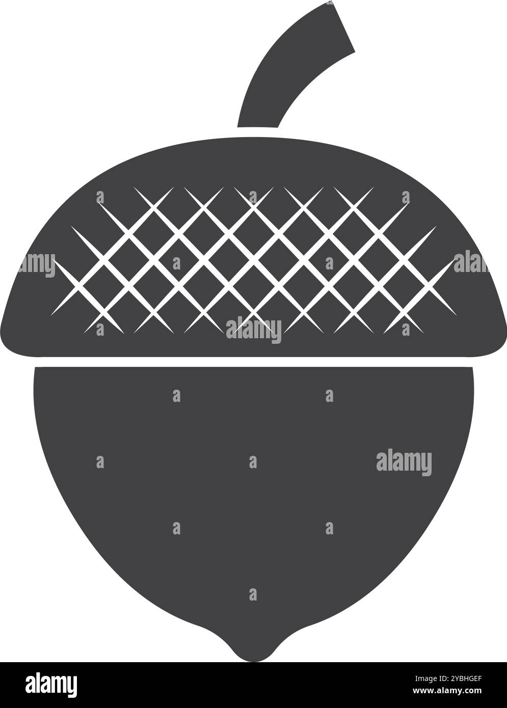 Acorn icon in flat style. Oak nut vector illustration on isolated ...