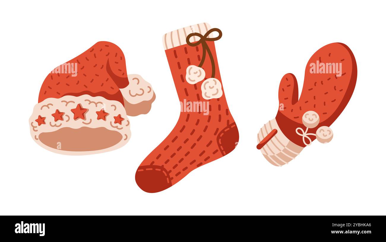 Stocking Hat Icon Red wool hat Stock Vector Images - Alamy