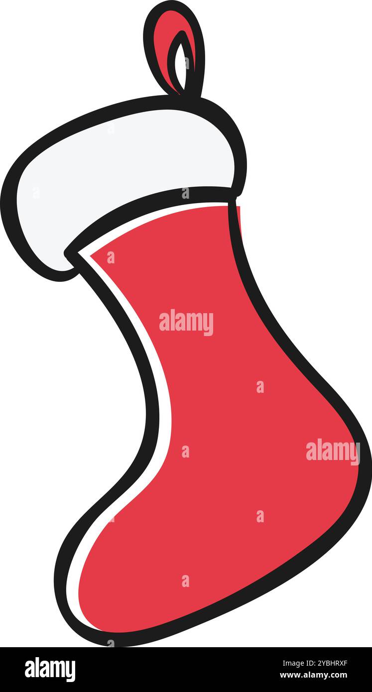 Charming Christmas Socks Icon Vector for Festive Designs Stock Vector