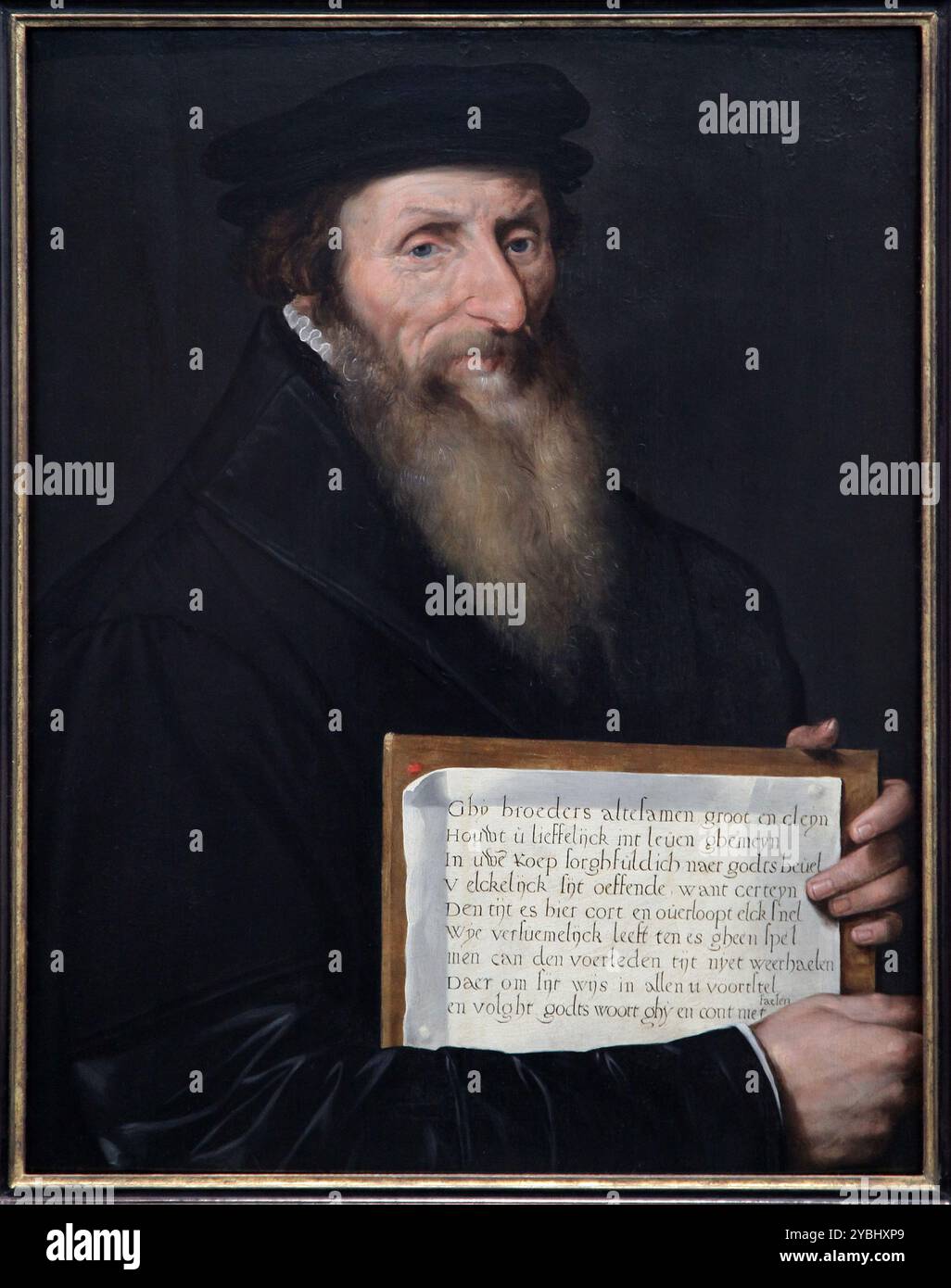 Portrait of Théodore de Béze (c.1565-1570) by master painter Frans Pourbus I (1545-1581). Stock Photo