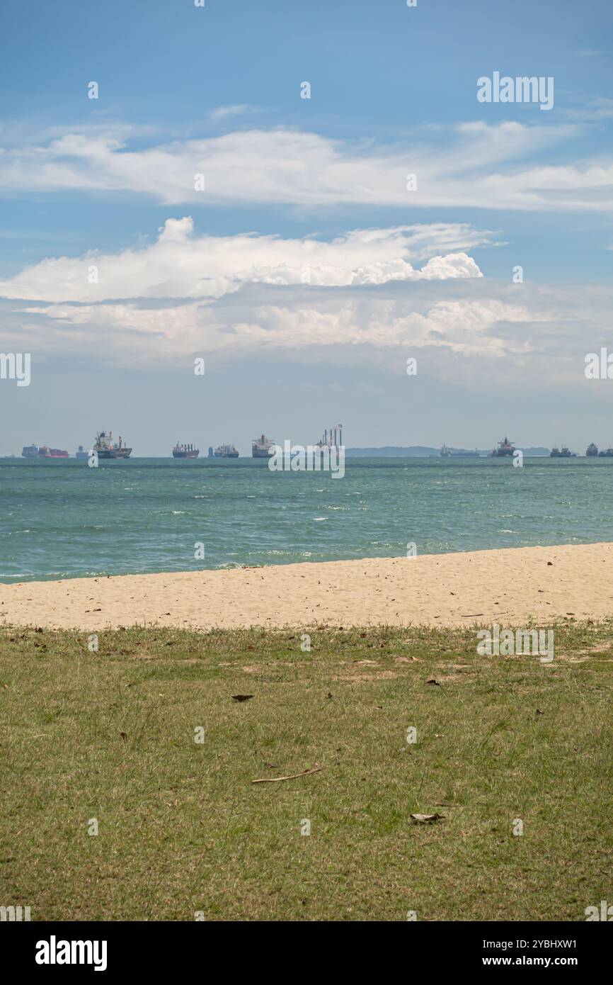 Singapore strait, ships, East Coast Beach, Singapore, Asia Stock Photo ...