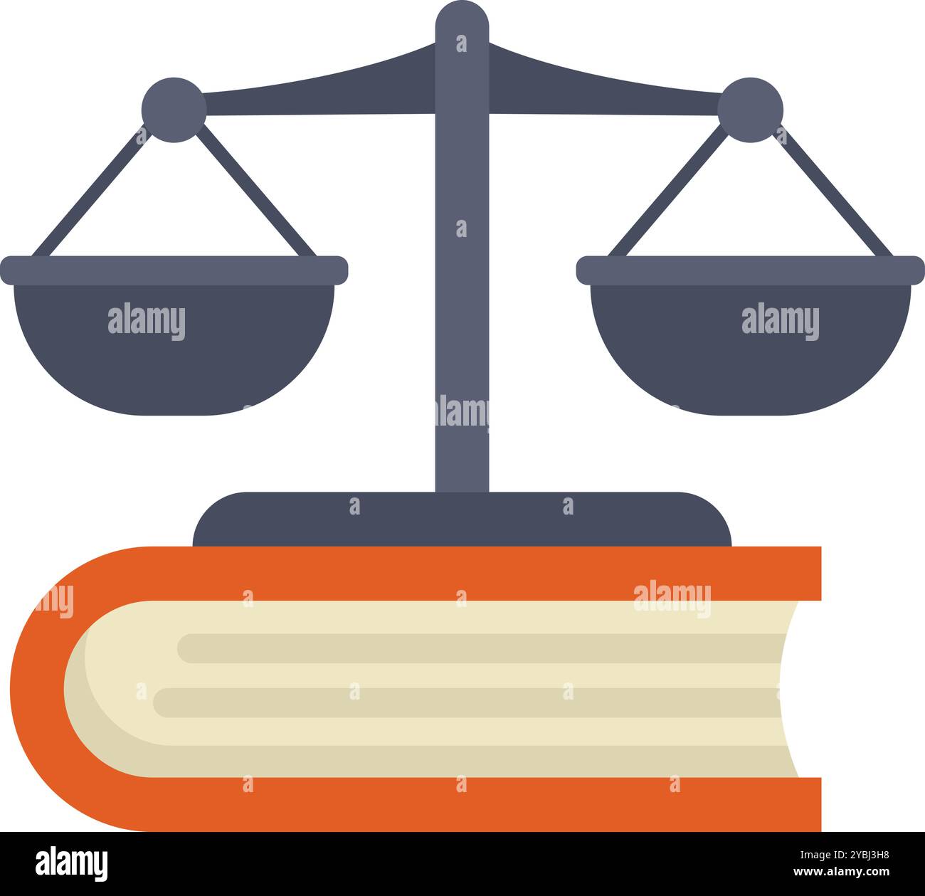 This flat icon depicts the concept of law and justice stock vector
