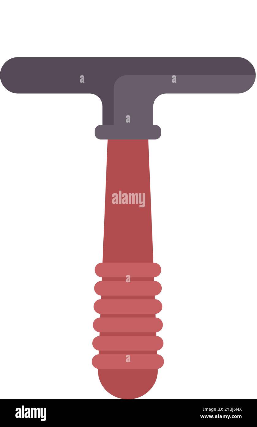 Window cleaning squeegee with red rubber handle isolated on a white background Stock Vector