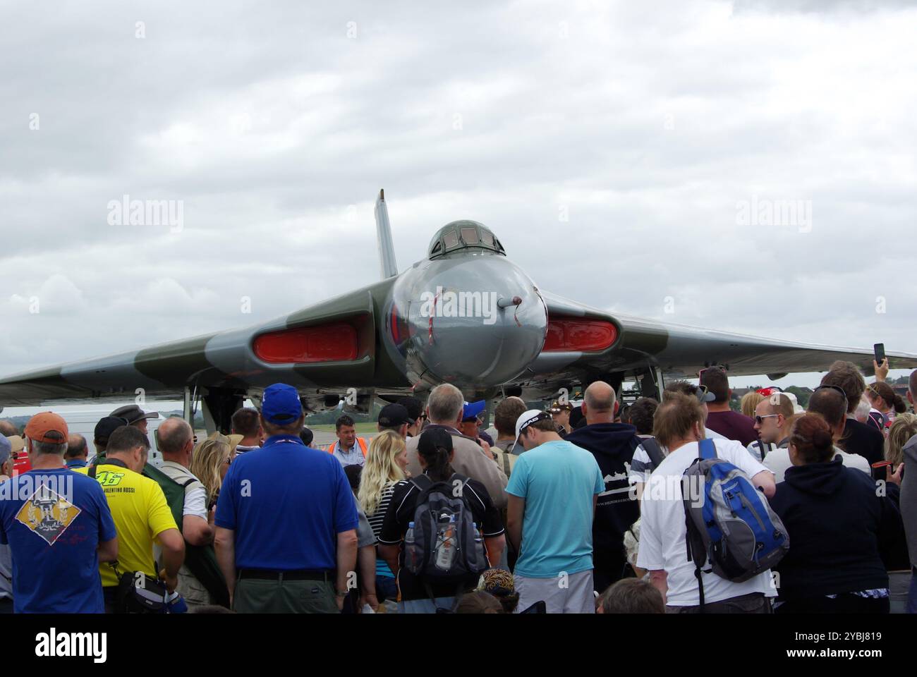 Avro Vulcan XH558 at RNAS Yeovilton in her final display year in 2015.. Stock Photo