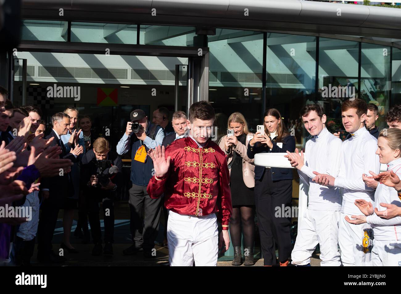 Ascot, Berkshire, UK. 19th October, 2024. Jockey Oisin Murphy (pictured ...