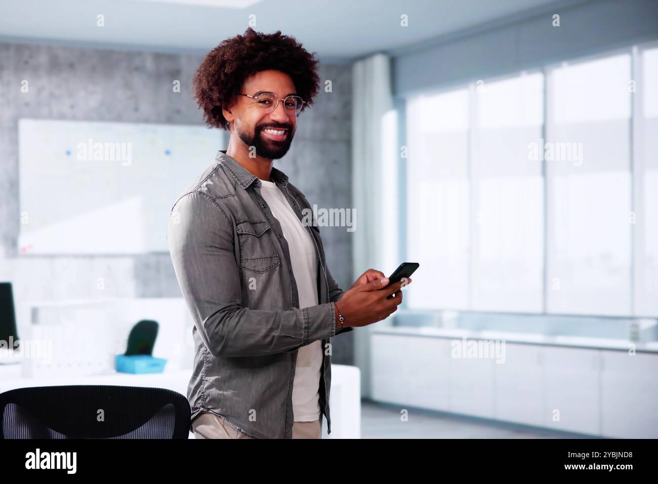 African American Business Man Director CEO In Office Stock Photo