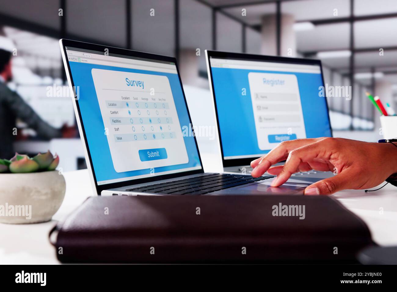 African man pointing monitor hi-res stock photography and images - Alamy
