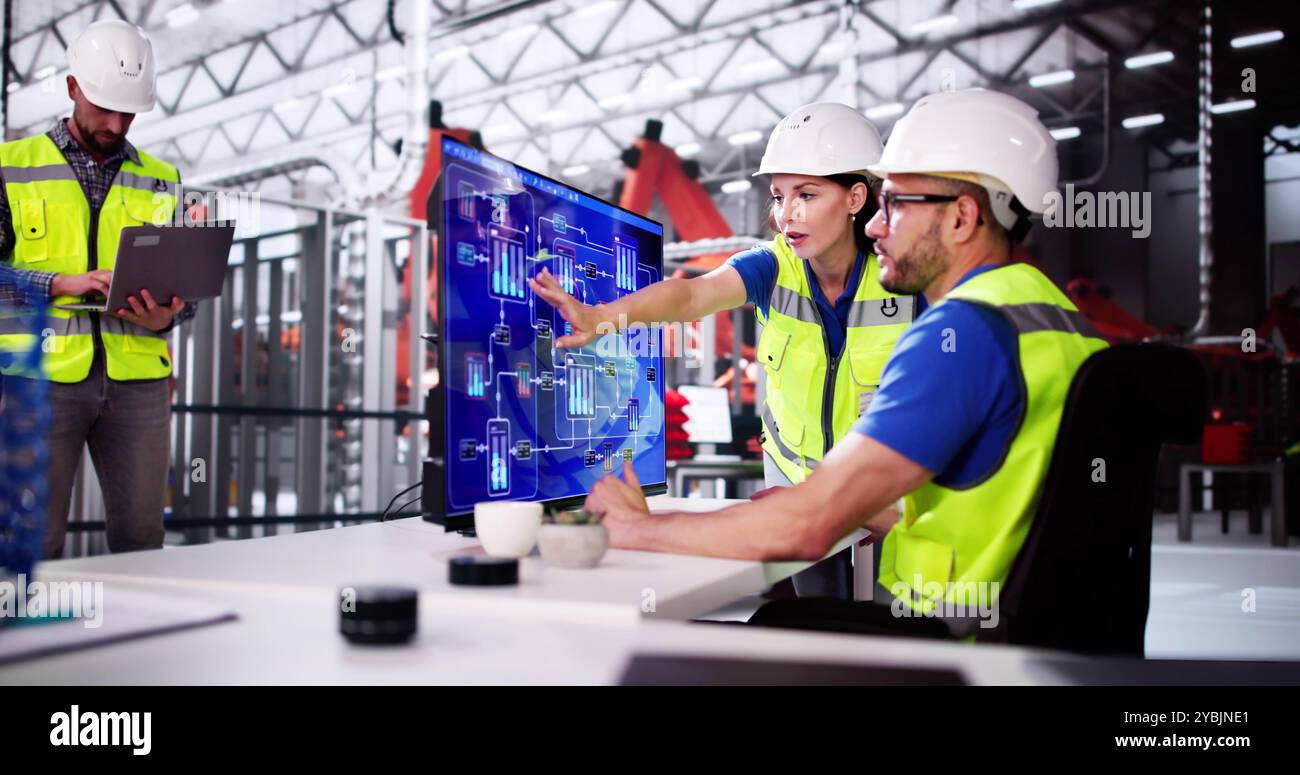 Engineer Operator Using Scada System At Industrial Plant Stock Photo ...