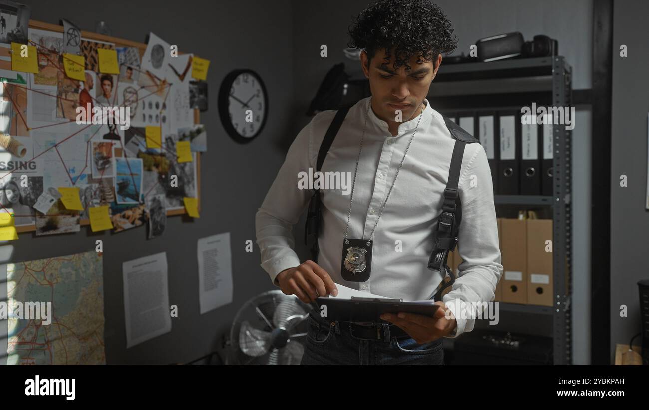 Inspector analyzes evidence in room hi-res stock photography and images ...