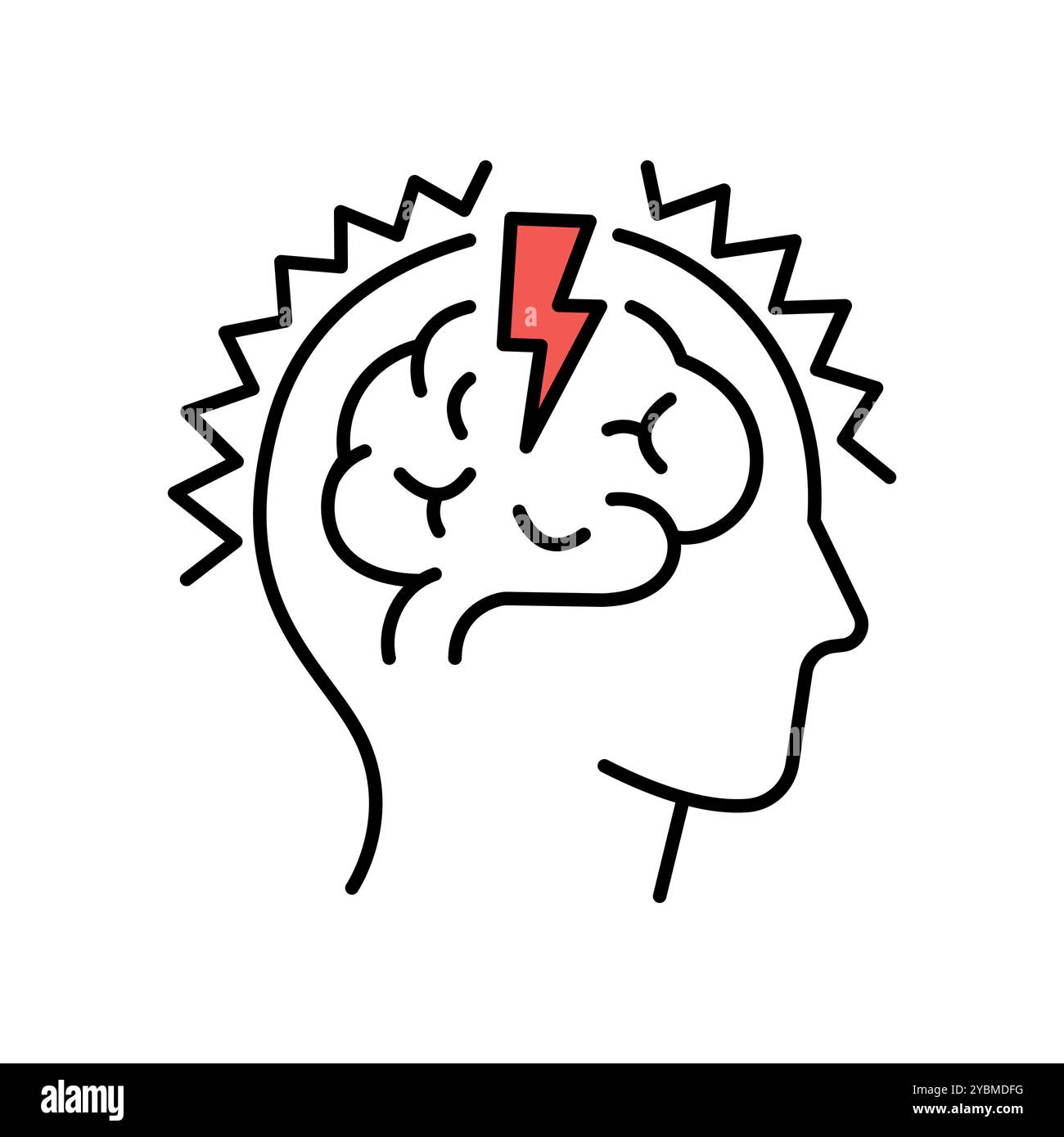 Epilepsy line black icon. Sign for web page, mobile app, button, logo. Vector isolated button. Editable stroke. Stock Vector