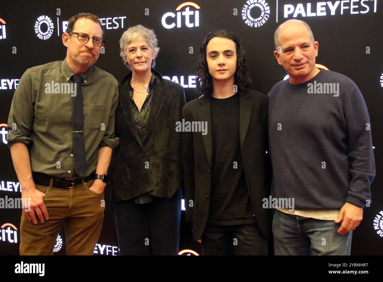 New York, NY, USA. 19th Oct, 2024. Scott M. Gimple, Melissa McBride, Louis Puech Scigliuzzi and and David Zabel at PaleyFest 2024: The Walking Dead: Daryl Dixon - The Book Of Carol cast at the Paley Center on October 19, 2024 in New York City Credit: Rw/Media Punch/Alamy Live News Stock Photo