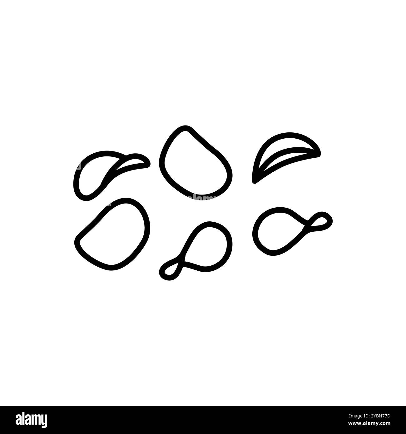 Potato chips line black icon. Sign for web page, mobile app, button, logo. Vector isolated button. Editable stroke. Stock Vector