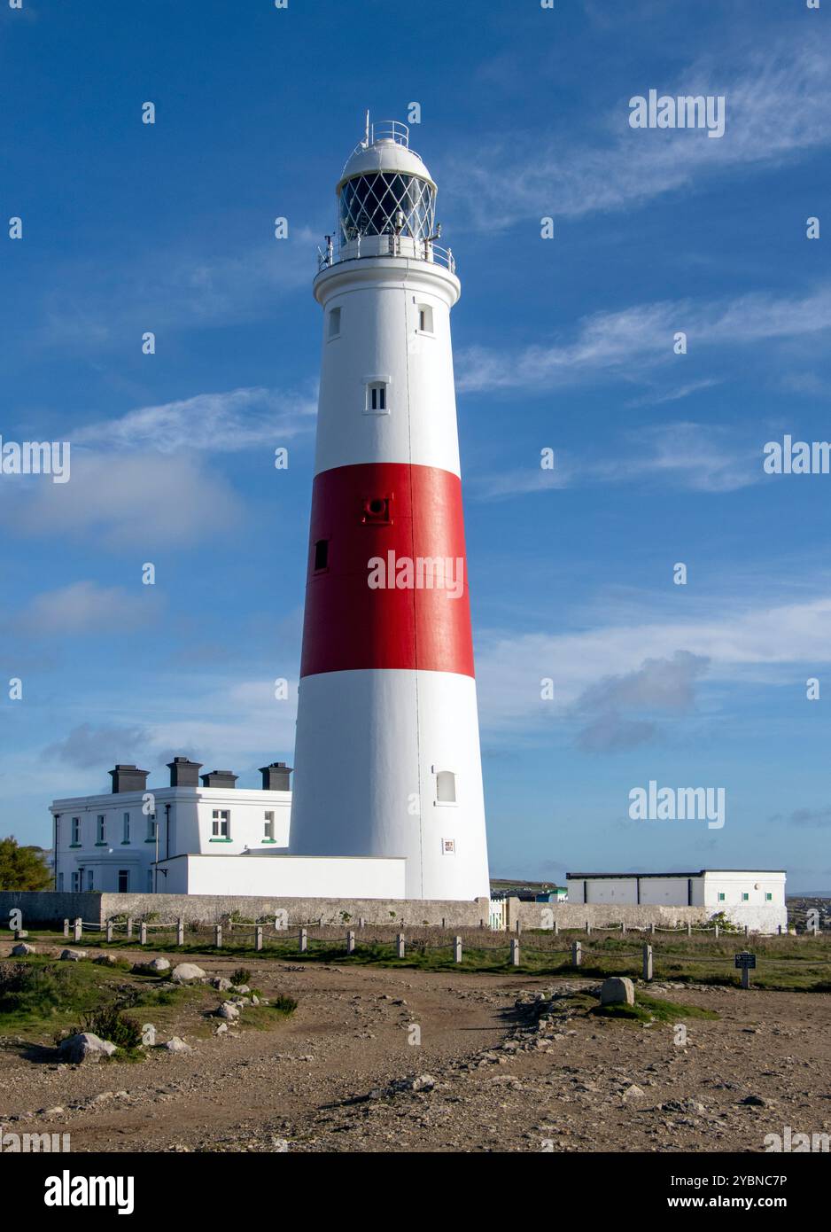 October Lighthouse Portland,Dorset,UK - October 18 2024: The lighthouse at Portland Bill ...