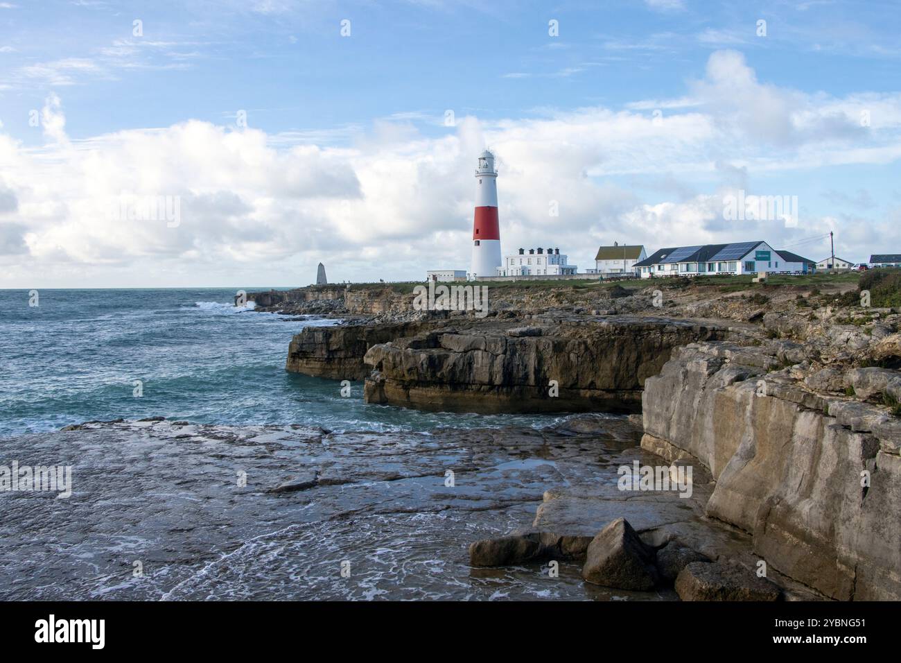 October Lighthouse Portland,Dorset,UK - October 18 2024: The lighthouse at Portland Bill ...
