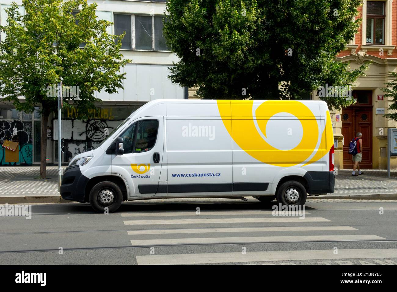 Ceska Posta Van Delivering Service Czech Republic Stock Photo
