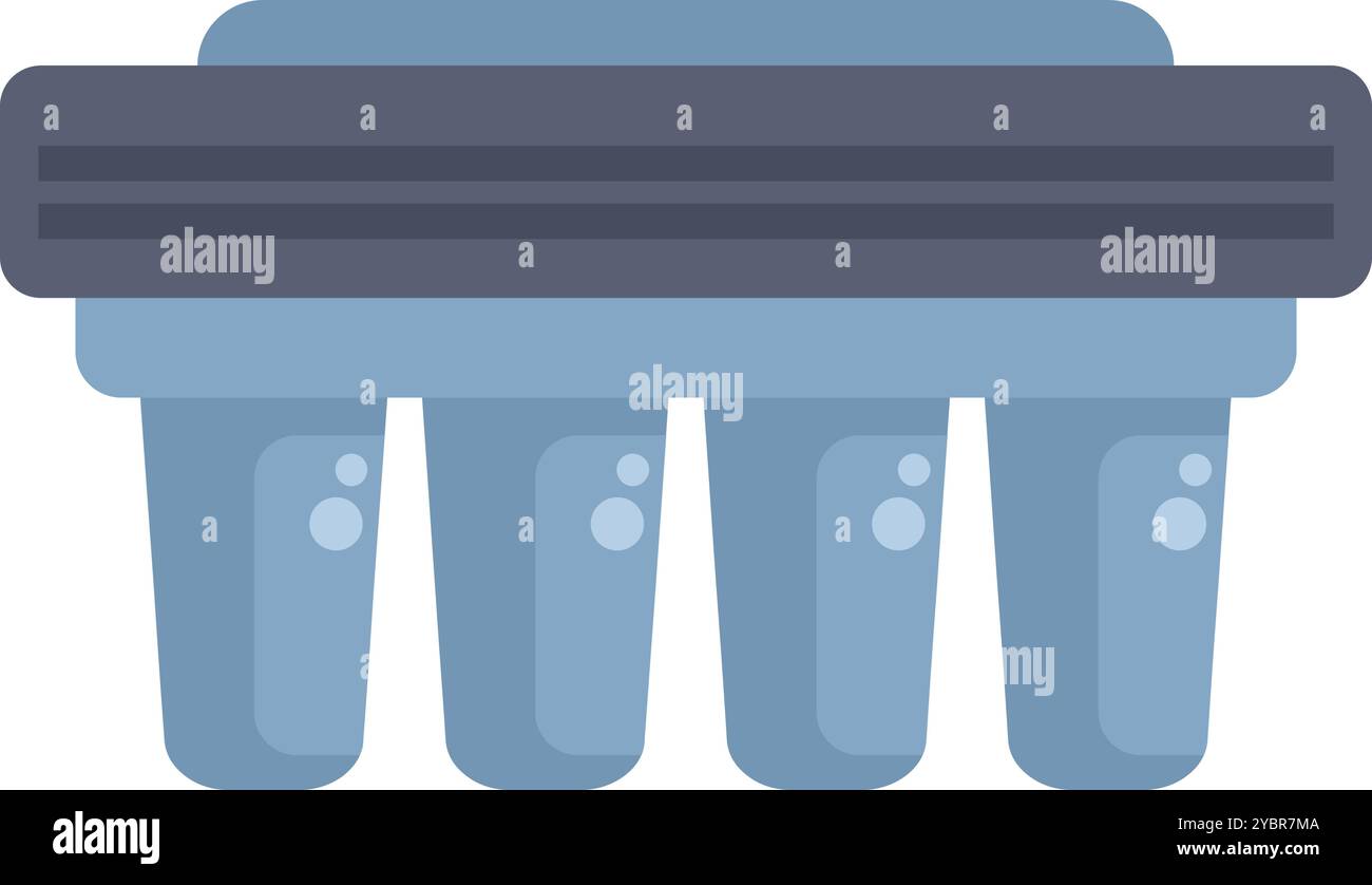 This ice cube tray is freezing water into ice cubes for refreshing cold drinks Stock Vector