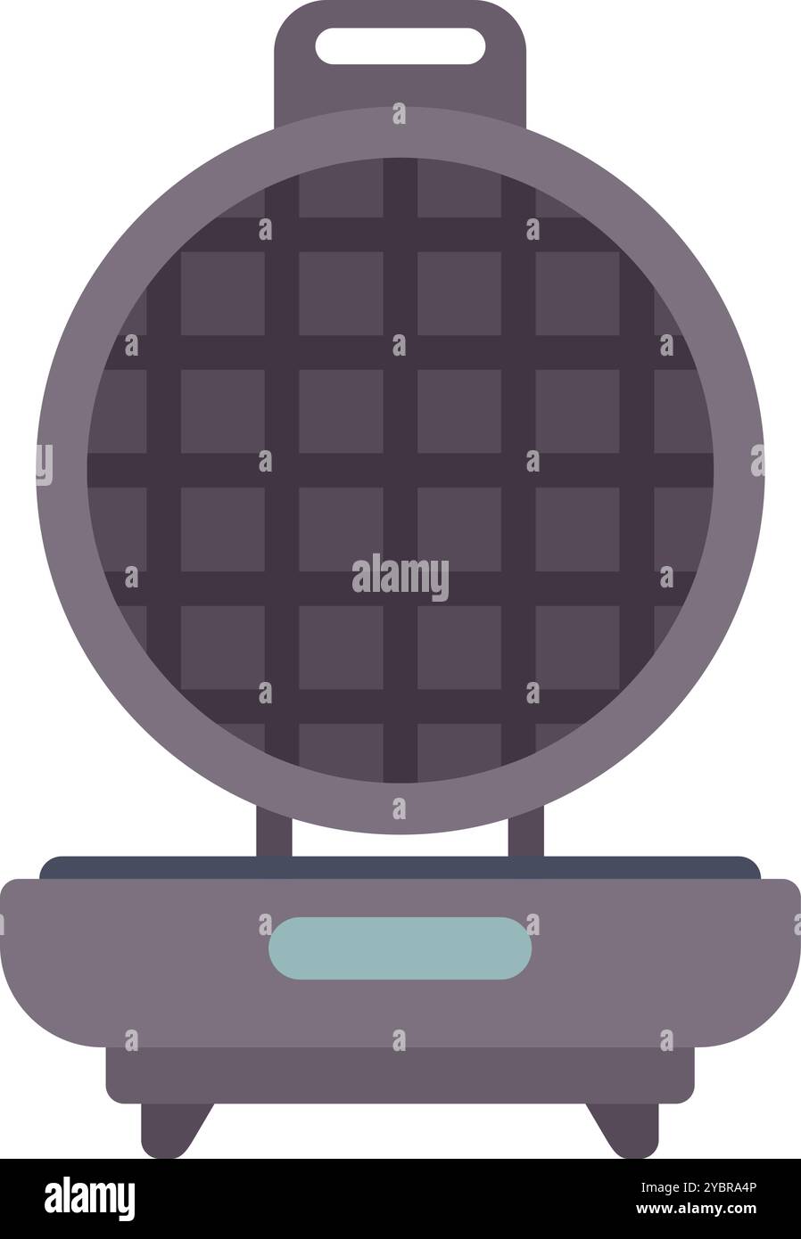 Round waffle iron making crispy delicious waffles for breakfast Stock Vector