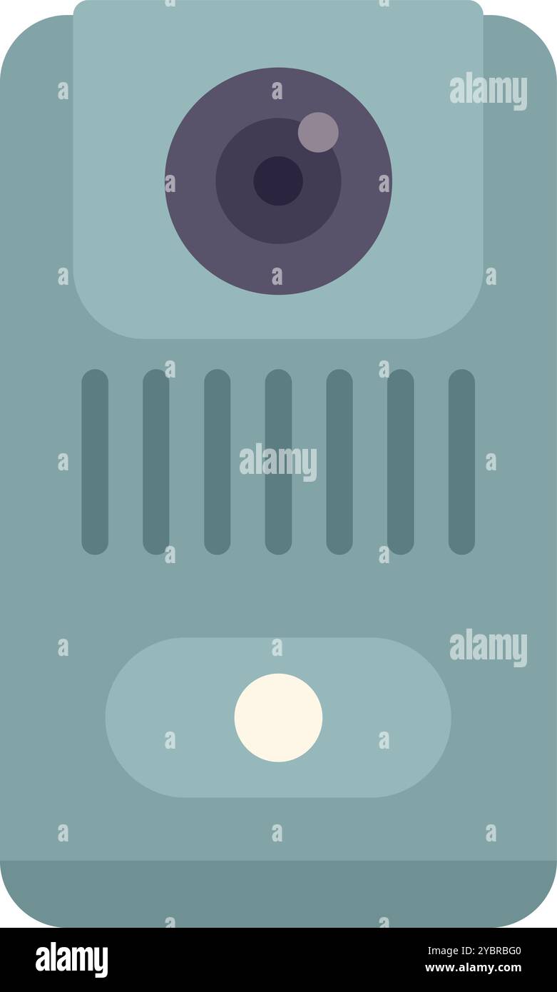 Modern intercom system providing security and communication for homes and apartments Stock Vector