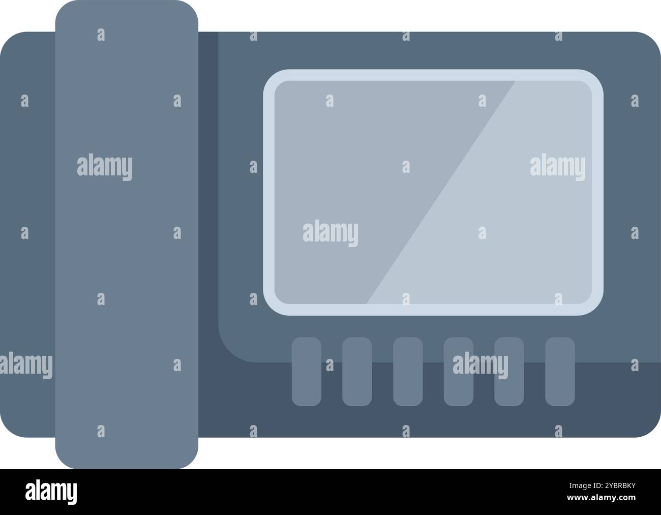 Office intercom system with display screen showing blank space for communication and contact Stock Vector