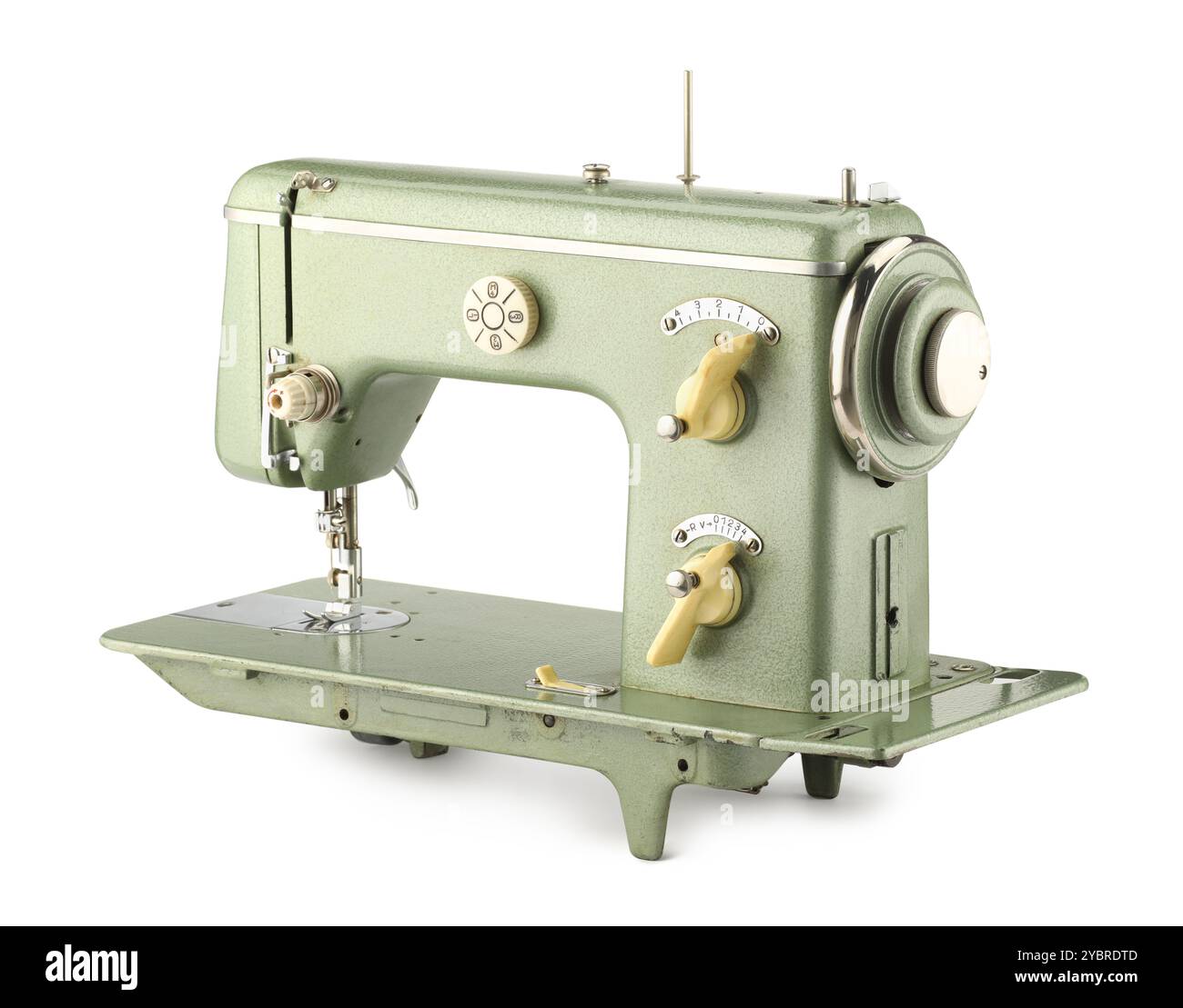 One vintage sewing machine isolated on white Stock Photo - Alamy