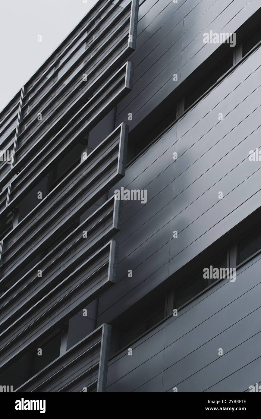 Minimalist Modern Architecture with Geometric Patterns Stock Photo