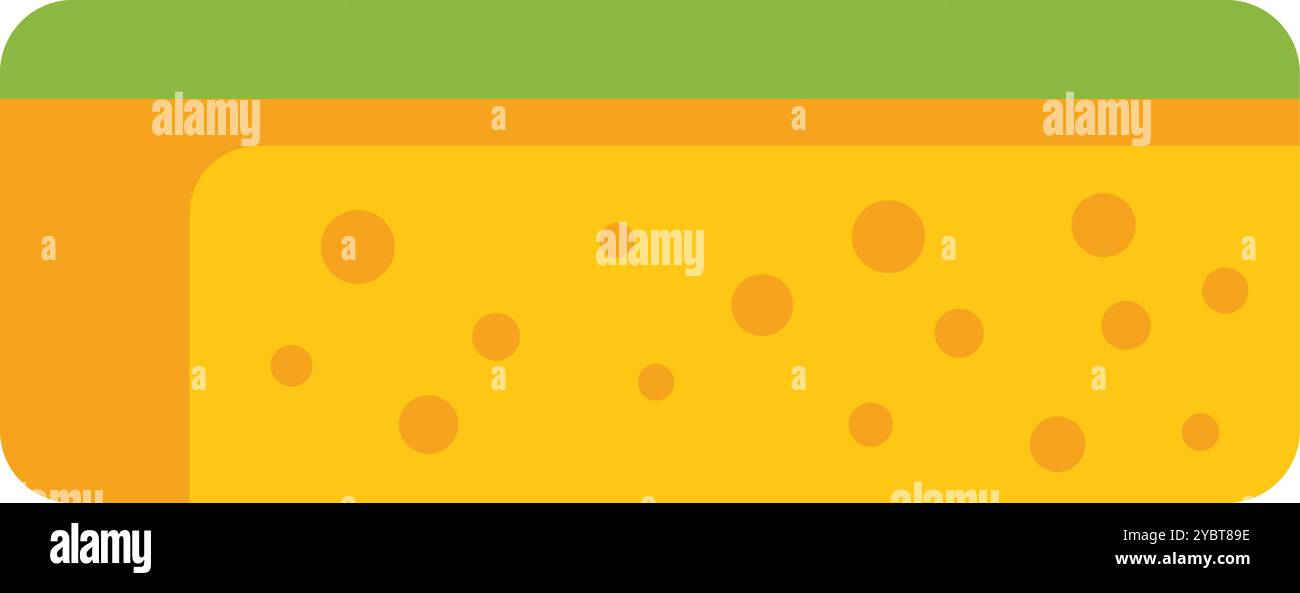 Colorful illustration representing soil layers with grass on top, isolated on white background Stock Vector