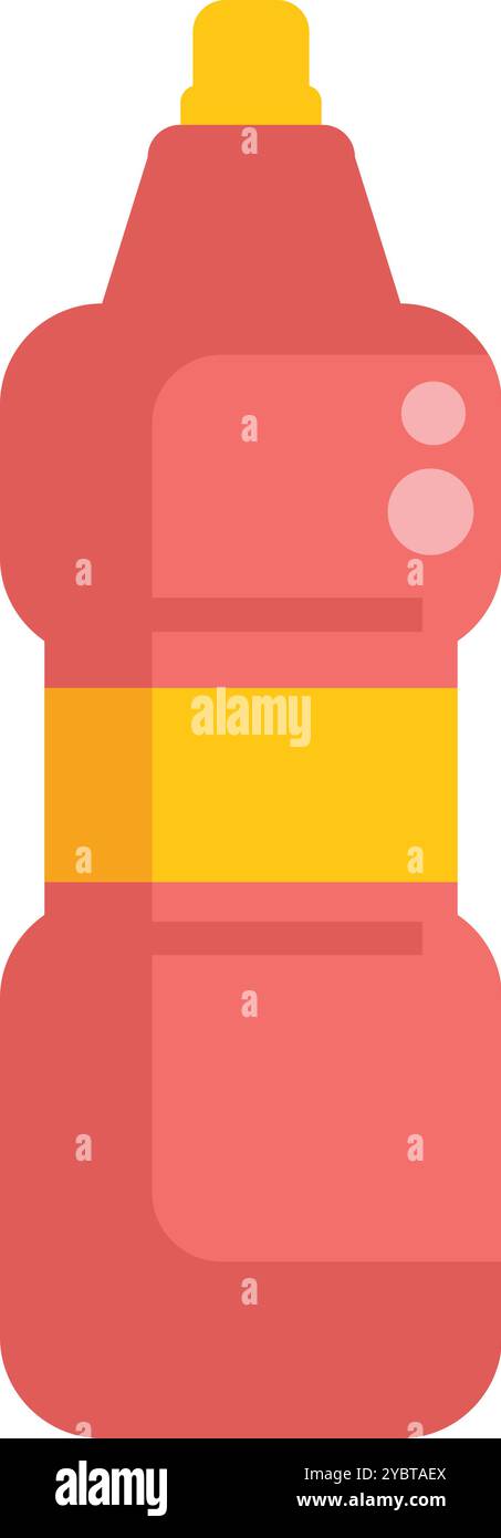 Simple flat vector illustration of a plastic detergent bottle isolated ...