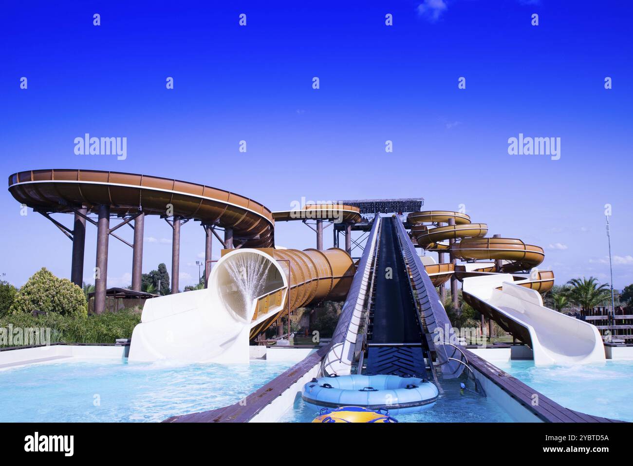 Bearing and architectural metallic structures of a park water Stock Photo