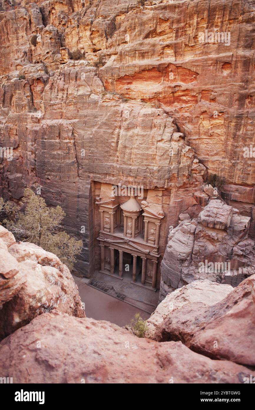 Image number: 524 Date: October 2011 Property Release: Not available Elevated view of the The Treasury, Petra Jordan Stock Photo