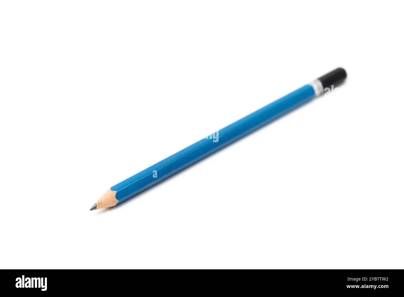 Blue pencil isolated on white background Stock Photo
