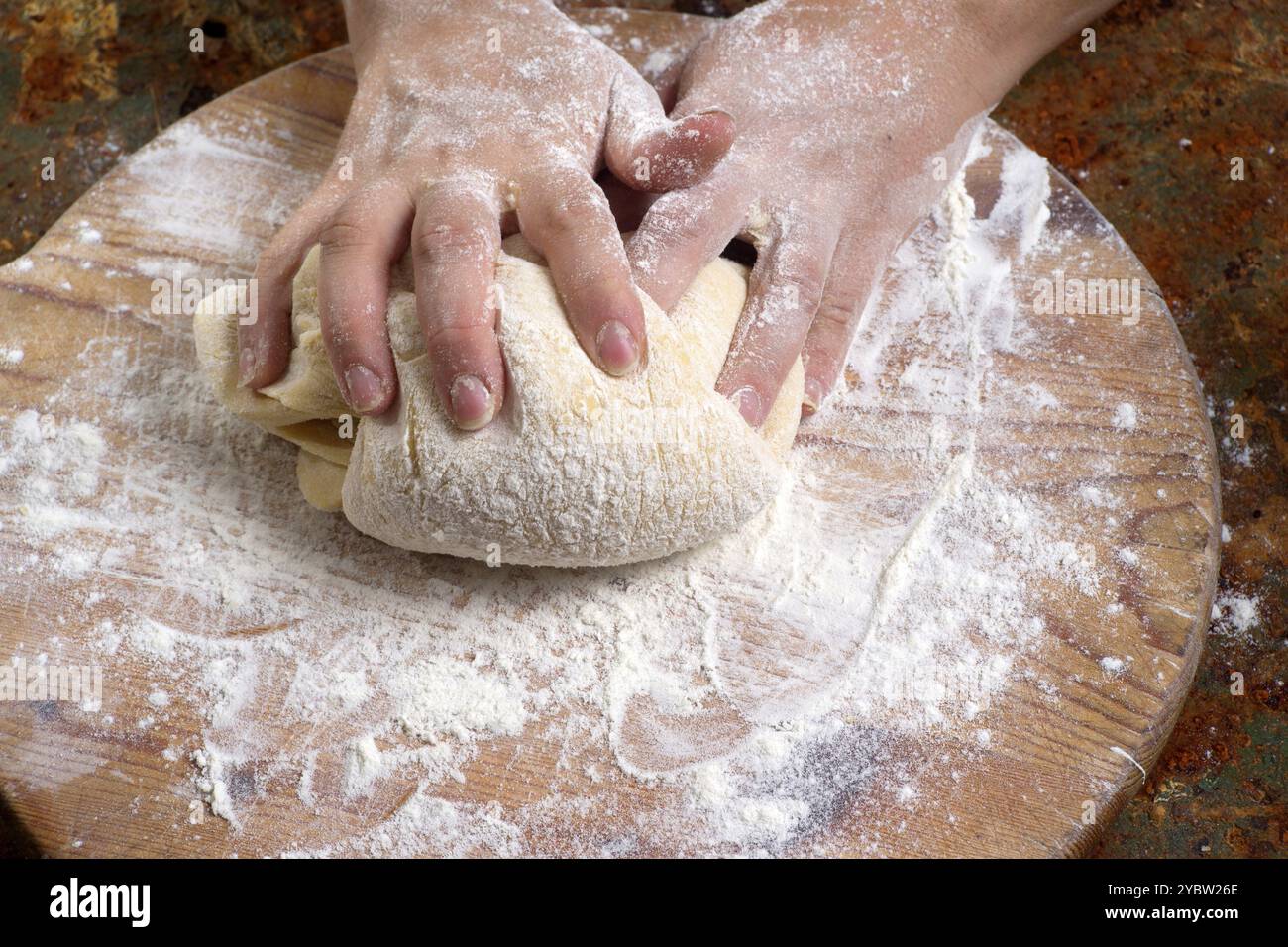The preparation of the dough for fresh handmade pasta Stock Photo - Alamy
