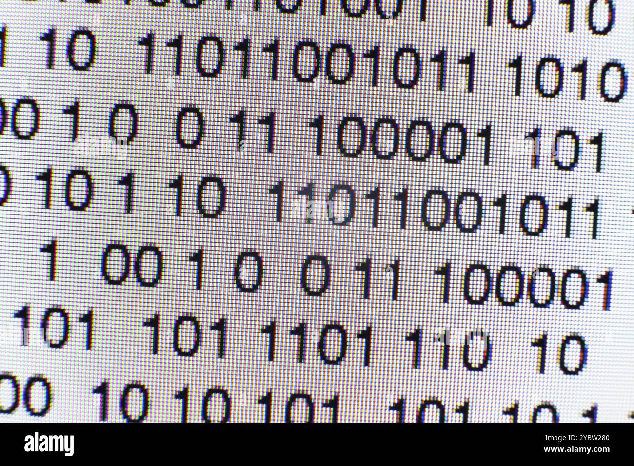 Binary code on a computer screen Stock Photo - Alamy