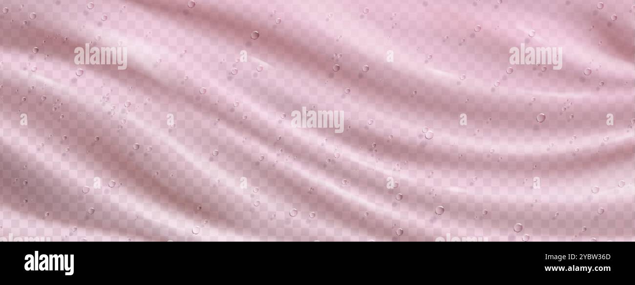 Pink transparent gel texture with bubbles and waves. Realistic 3d ...