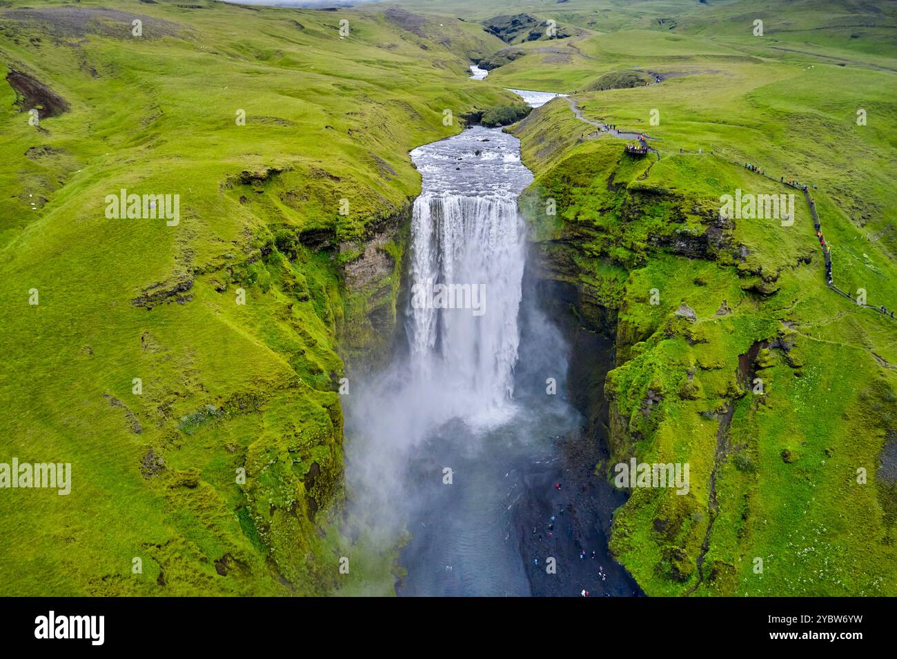 Aerial Drone View Skogafoss Waterfall Hi res Stock Photography And 