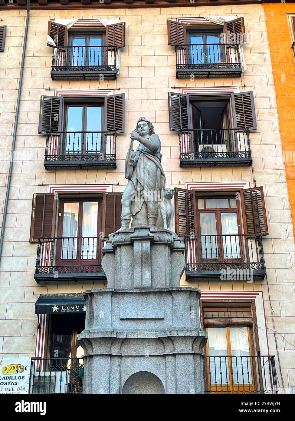 Fountain. Plaza de la Provincia, Madrid, Spain. - Smartphone Captured Stock Image