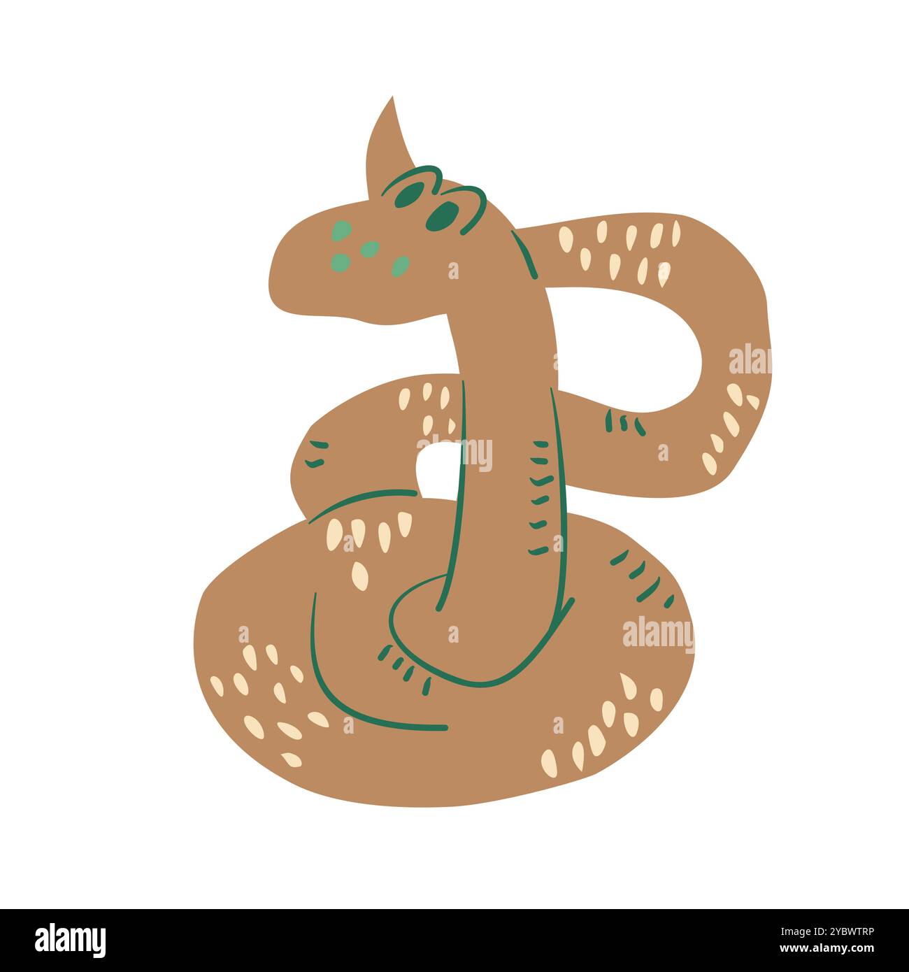 Vector snake isolated on white background. Hand drawn illustration ...
