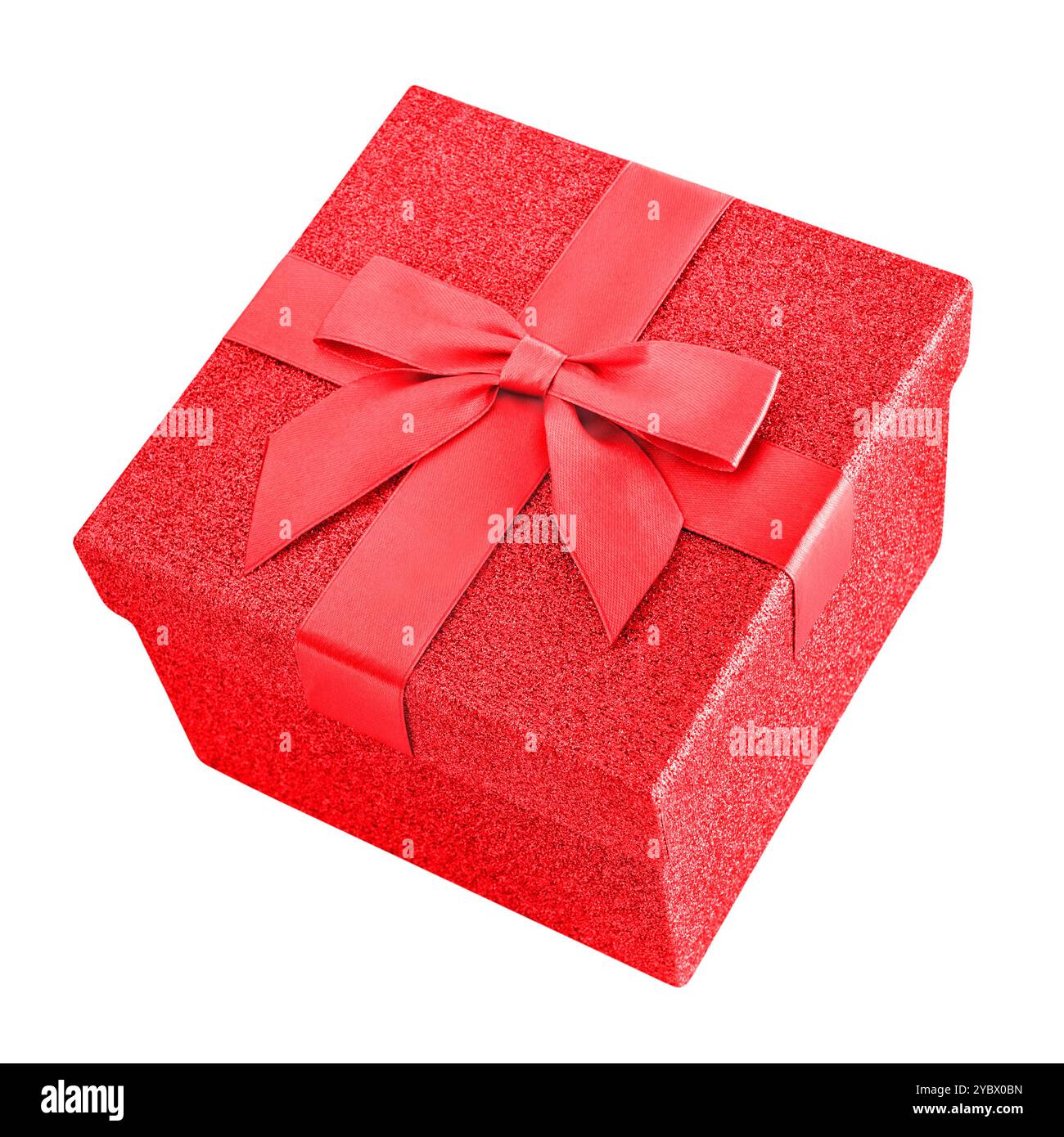 Red gift box isolated on white background Stock Photo