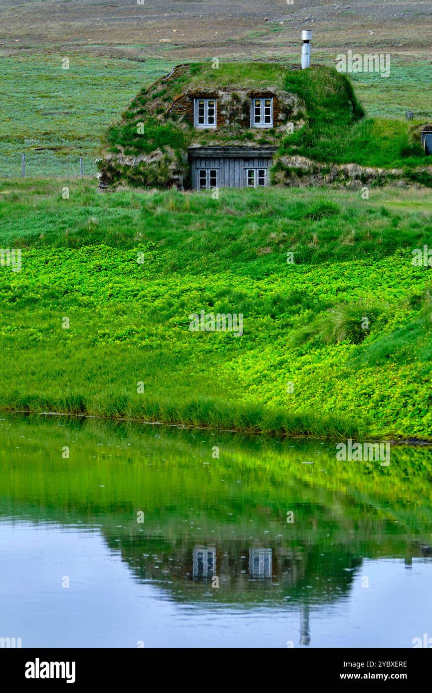 Iceland, Austurland region, Sænautasel (Saenautasel), traditional farm Stock Photo