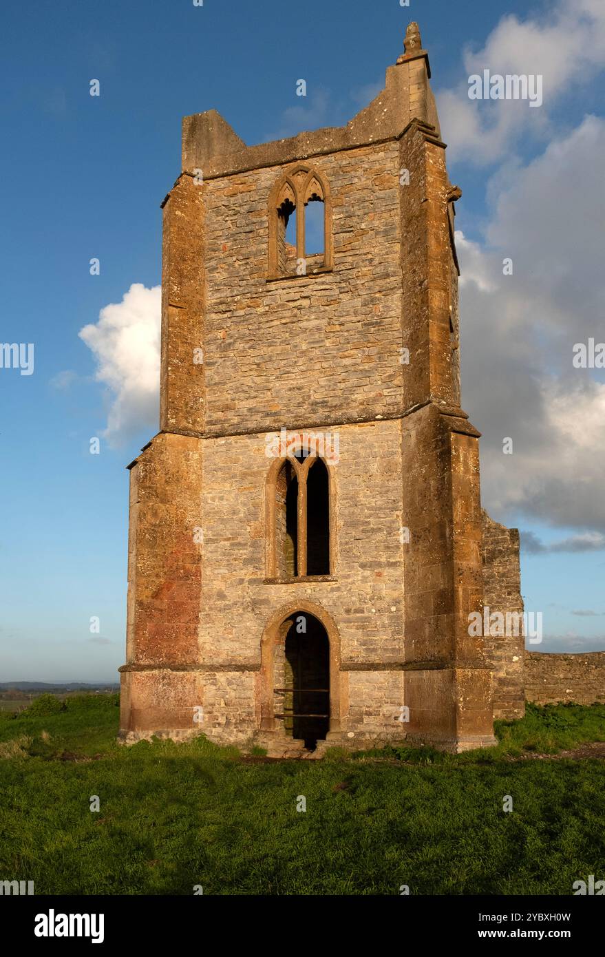 Burrow Mump, at Burrowbridge, Somerset, UK, which is a natural hill on ...