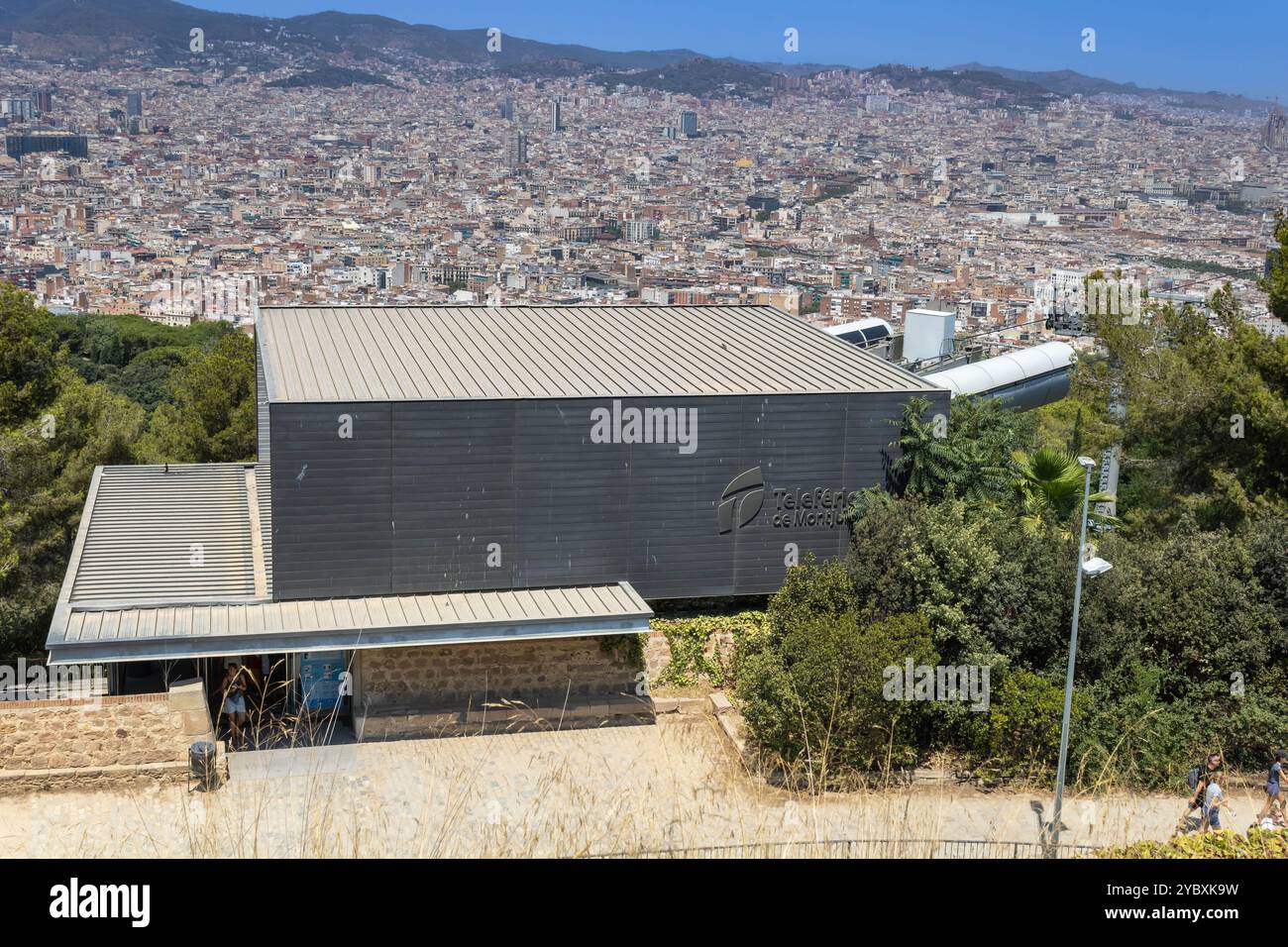 The Montjuic Castle station of the cable car, Barcelona Stock Photo - Alamy