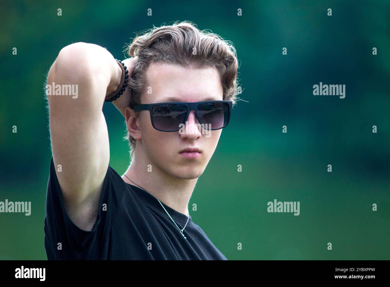 Outdoor portrait of a teenage boy Stock Photo - Alamy